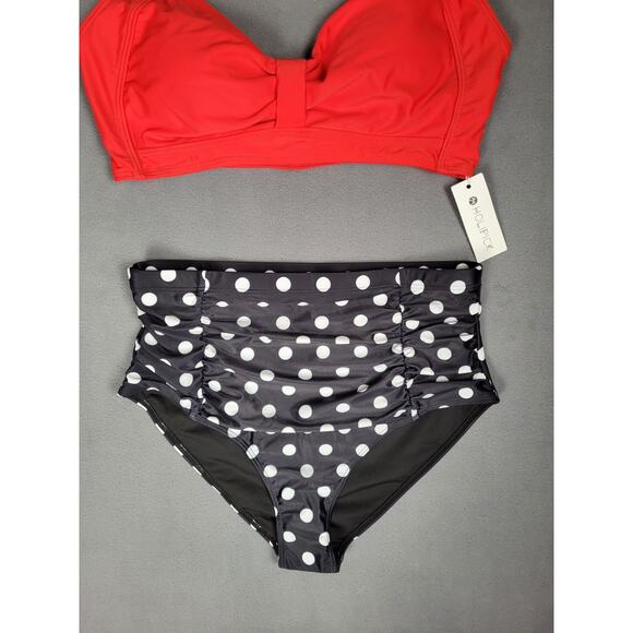 Holipick Womens High Waist Bikini Set Two Piece Swimsuit Tummy Control Medium - Picture 4 of 7